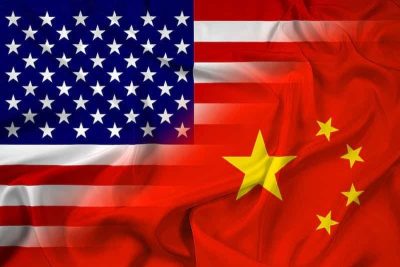 Флаги Китая и США изображение