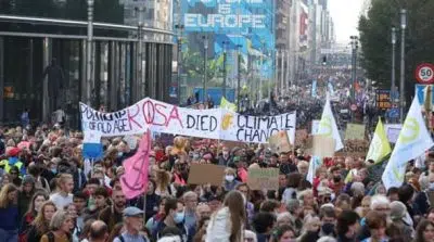 Климатический митинг в Брюсселе фото