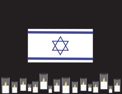 Флаг Израиля, свечи фото