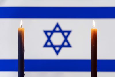 Флаг Израиля, свечи фото