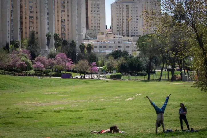 Израильская молодежь в одном из парков Иерусалима фото