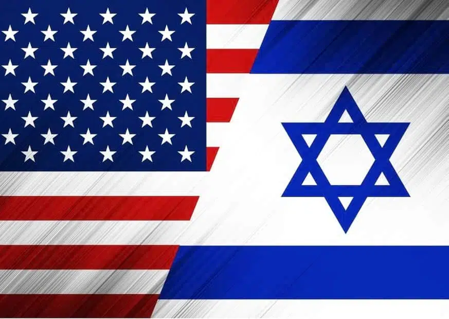 Флаги Израиля и США изображение