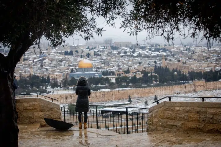 Снегопад в Иерусалиме фото