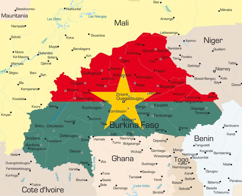Буркина-Фасо на карте изображение