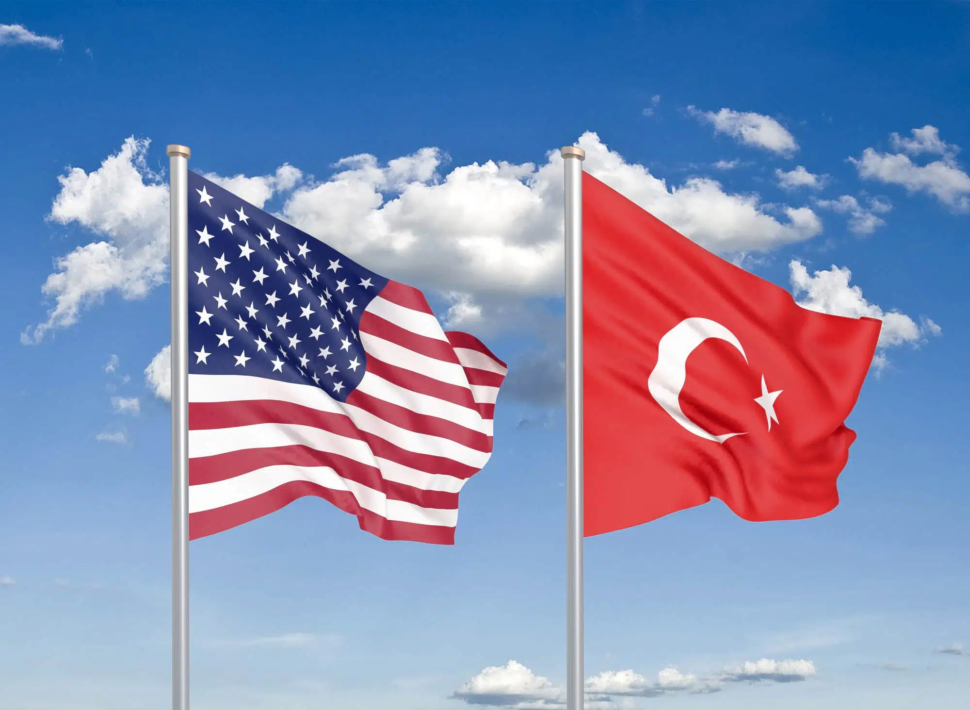 Флаги США и Турции фото