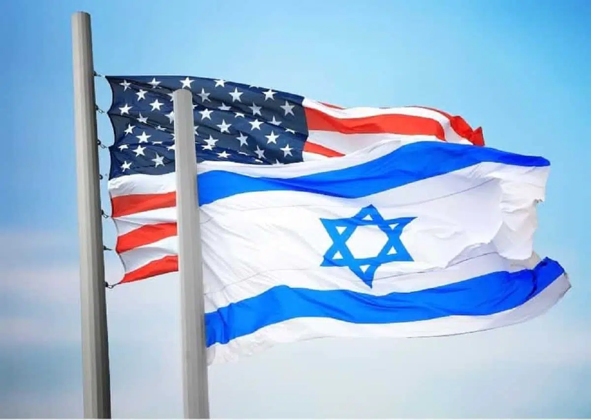 Флаги США и Израиля фото