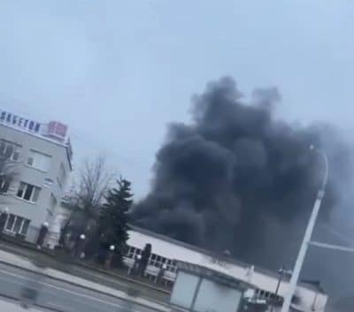 Взрывы в Беларуси, начался пожар
