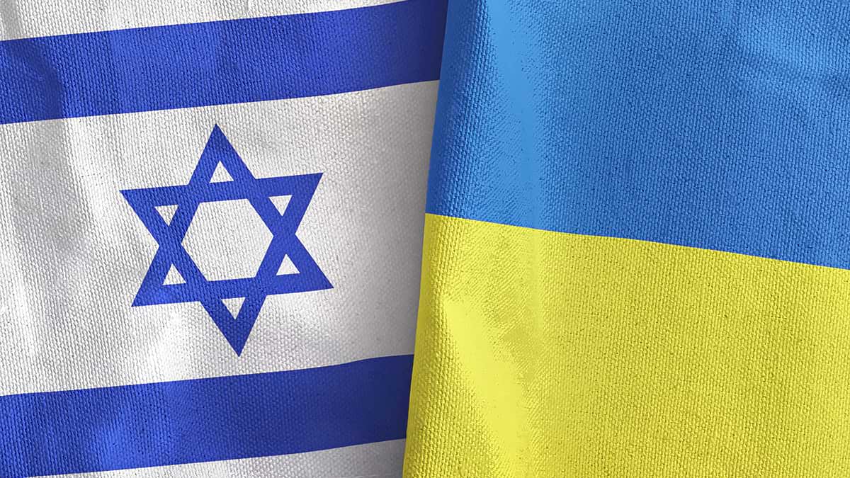 Флаги Израиля и Украины изображение