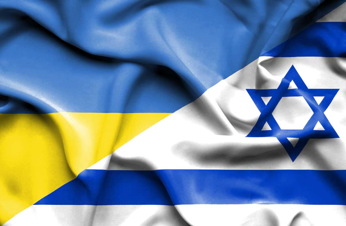 Флаги Израиля и Украины изображение