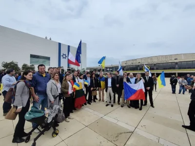 Массовая акция солидарности Украины и Израиля прошла в Тель-Авиве 08.09.2024