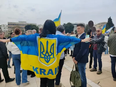 Массовая акция солидарности Украины и Израиля прошла в Тель-Авиве 16.09.2024