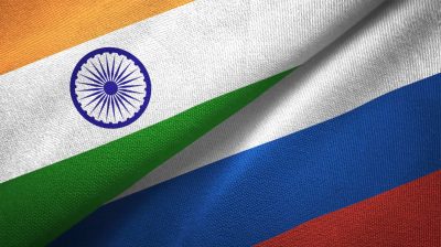 Флаги Индии и россии графика